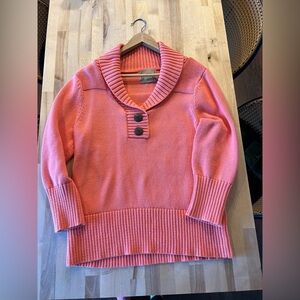 Ruff Hewn Coral Cowl Neck Sweater